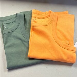 LOFT Green and Orange Tank Tops